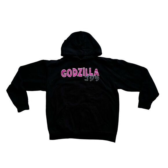 Toho Other - Official Toho Godzilla Hoodie Youth Large Black Neon City Kanji Back Print